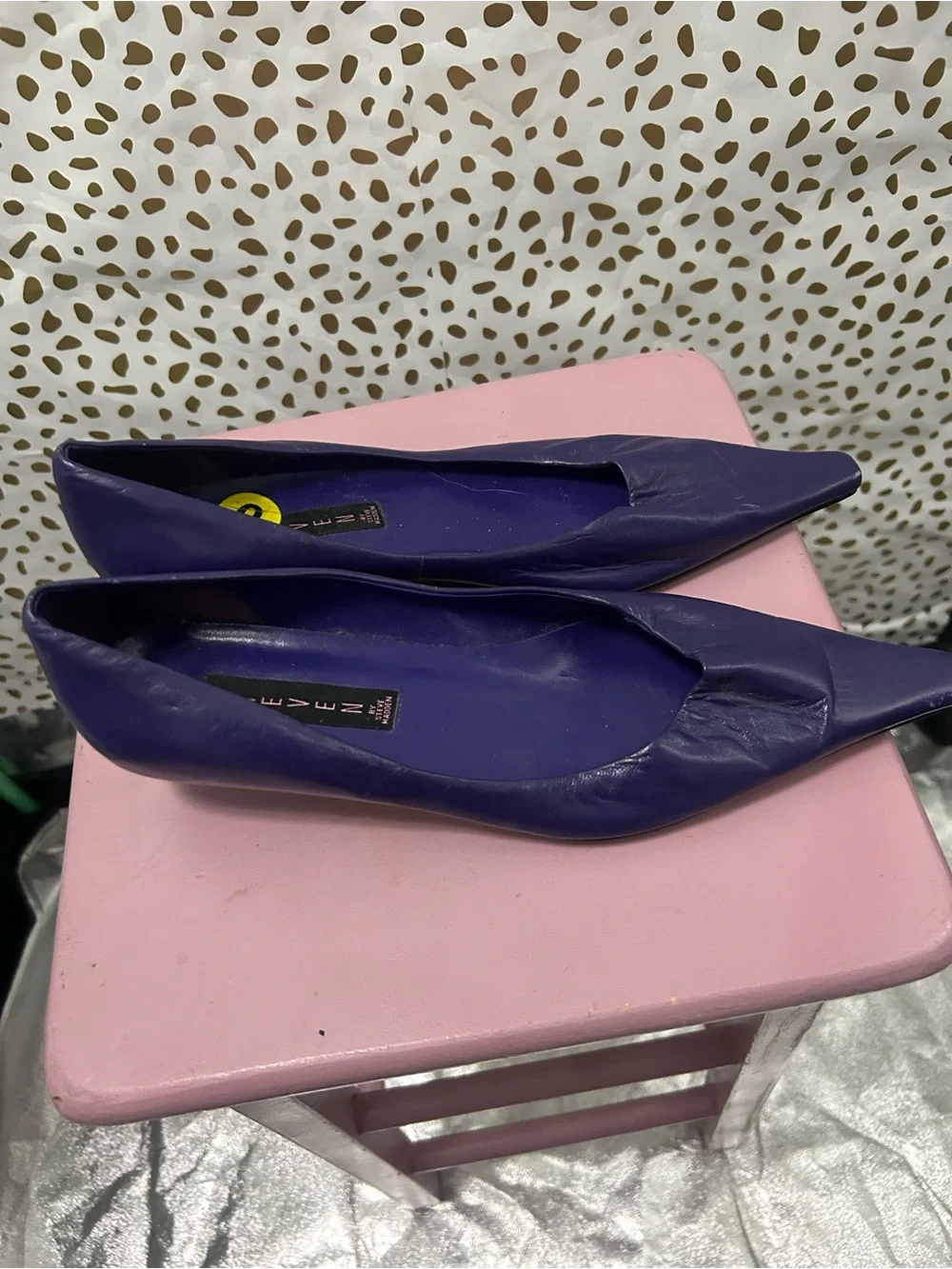 Steve Madden Deep Purple Pointed Toe Leather Heels